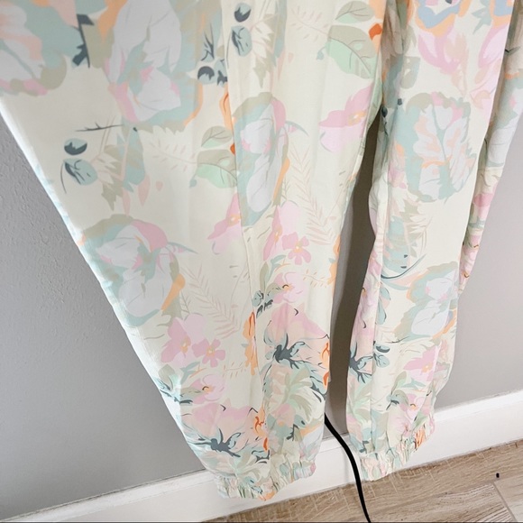 L'atiste by Amy floral print jumpsuit sz 1X green retro print belted - Picture 3 of 8